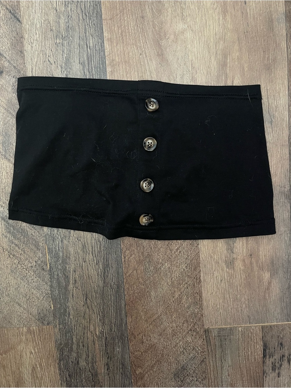 ROMWE Black Button-Front Tube Bike Shorts
